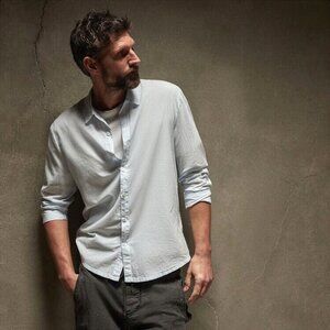 NWT James Perse Los Angeles Button Down Shirt Size 2 Medium Light Mint Standard